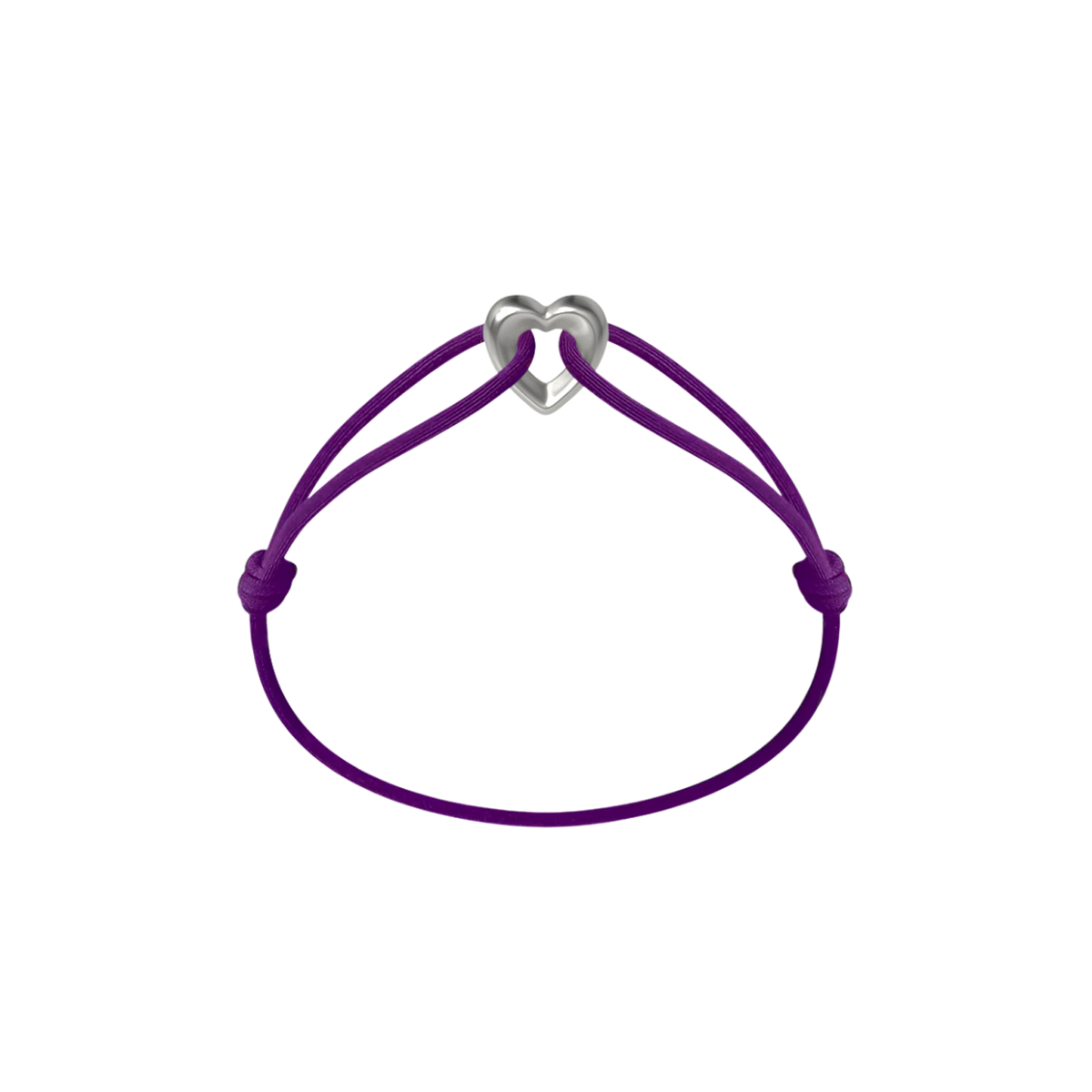 Silver Heart Cord Bracelet