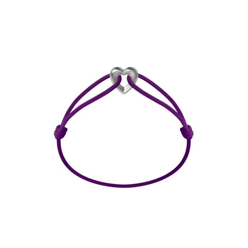 Silver Heart Cord Bracelet