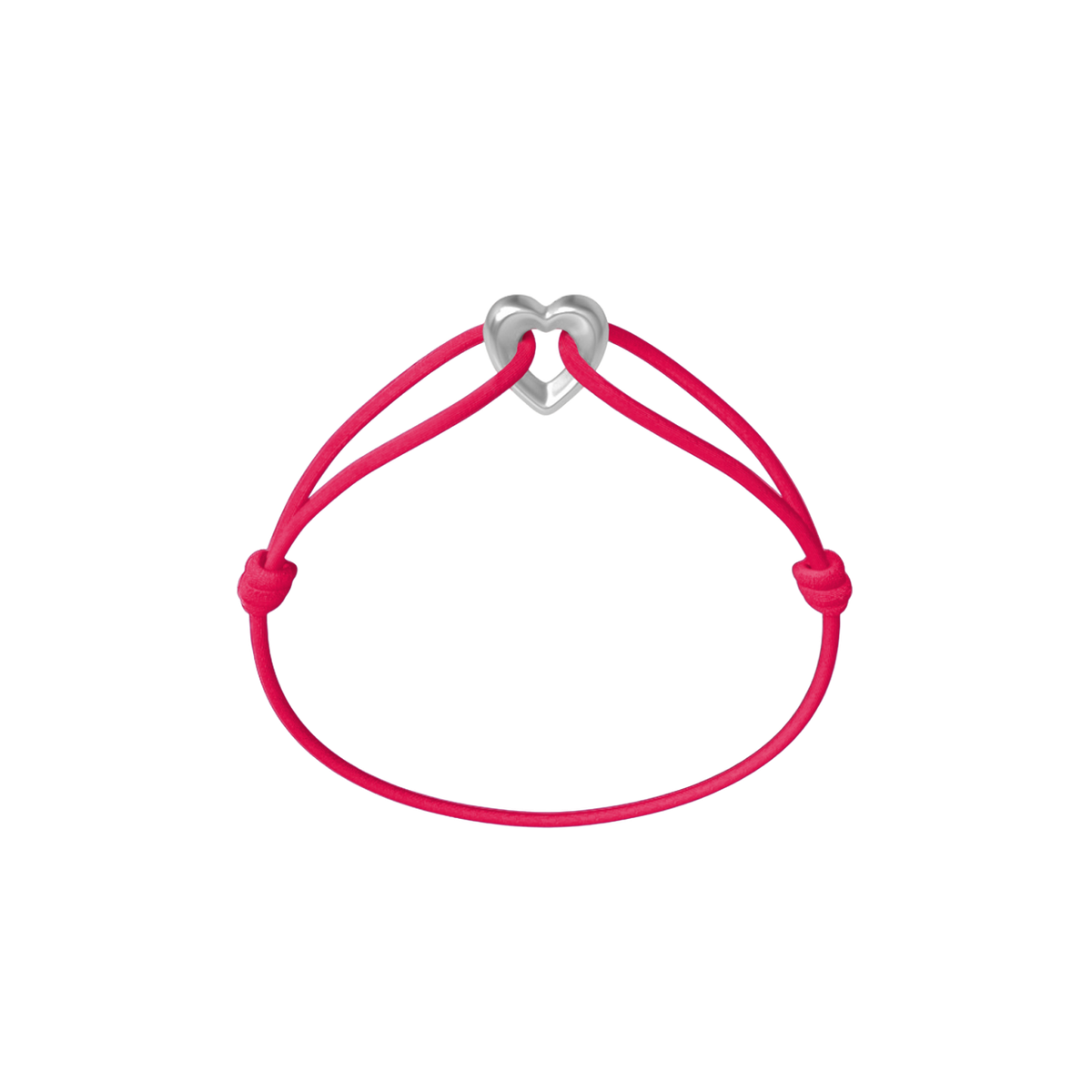 Silver Heart Cord Bracelet