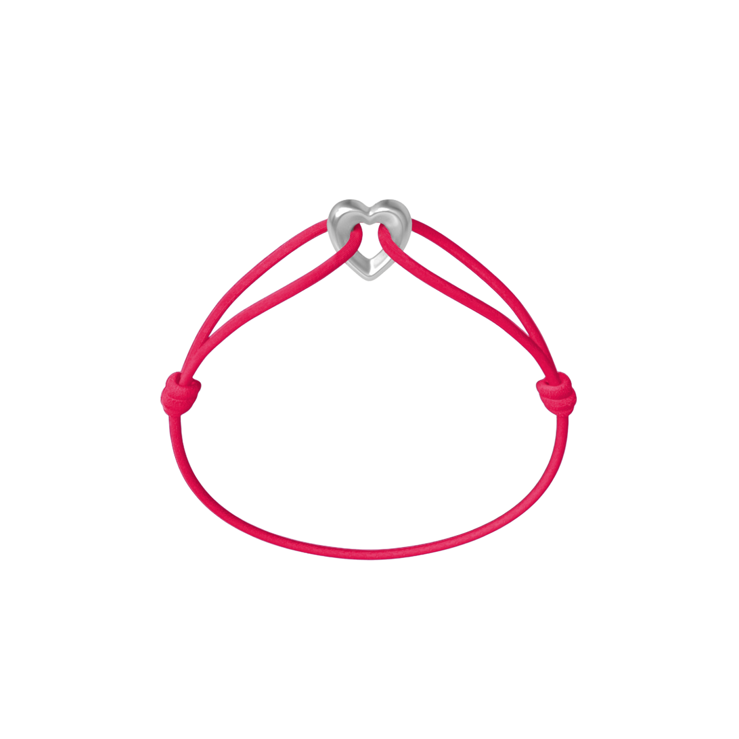 Silver Heart Cord Bracelet