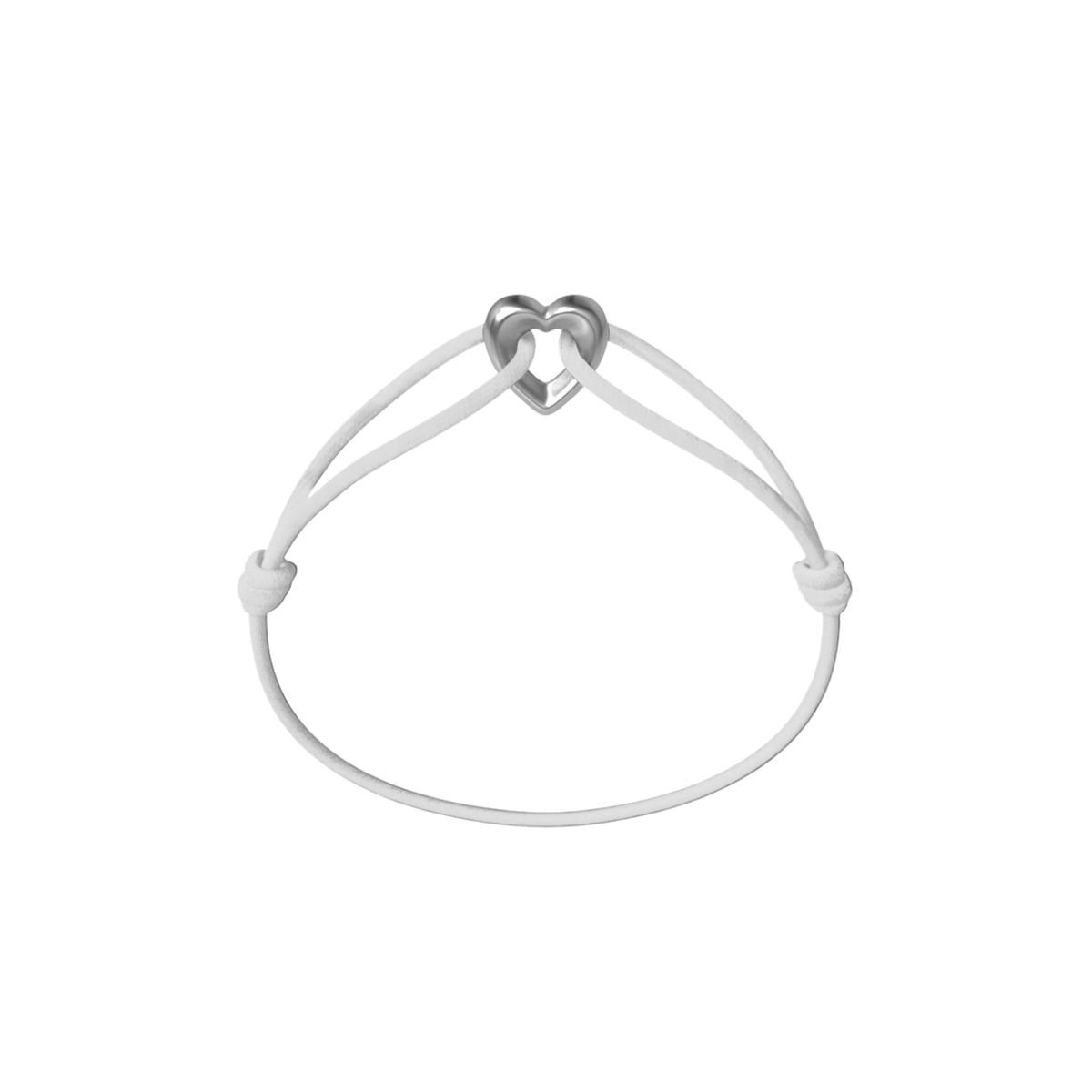 Silver Heart Cord Bracelet