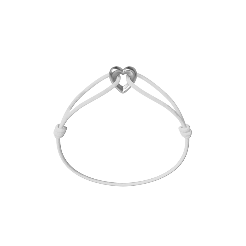 Silver Heart Cord Bracelet