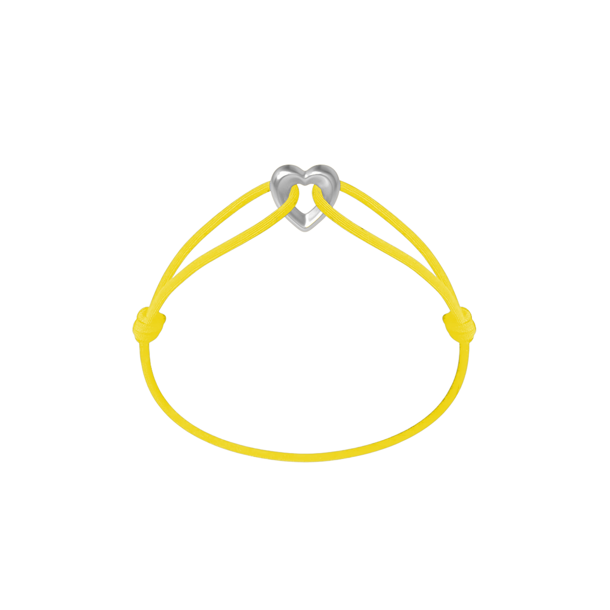 Silver Heart Cord Bracelet