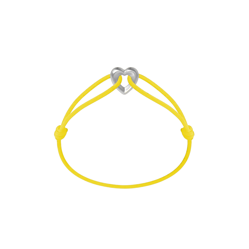 Silver Heart Cord Bracelet
