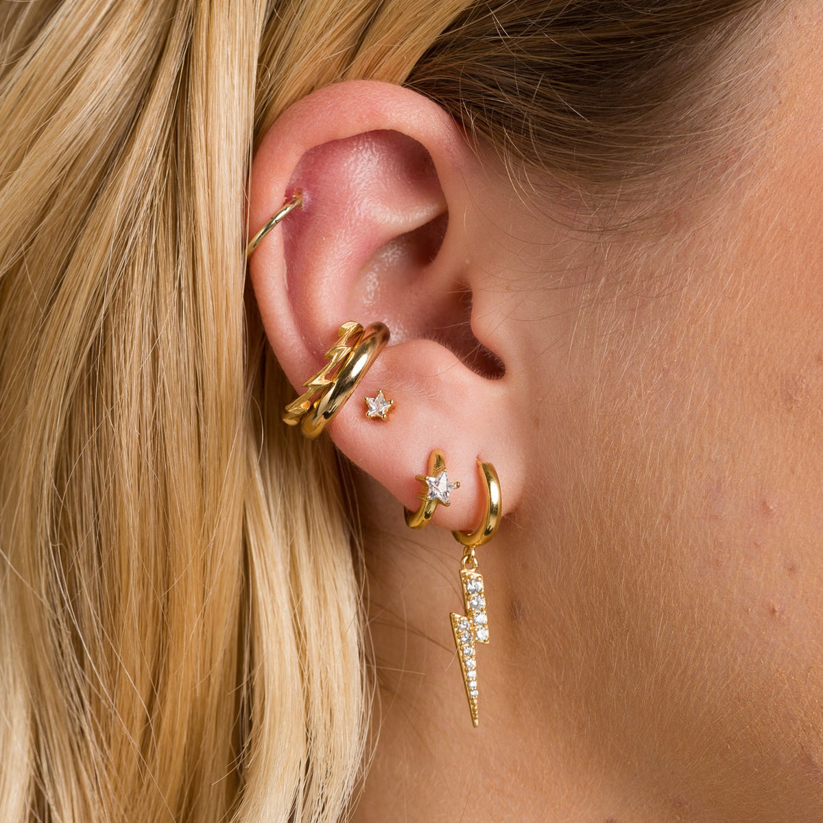 Lightning Hoop Earrings