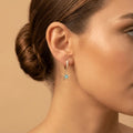 Gold Detail Earrings – Star Charm Hoop with Turquoise Detail | Gold | Majestic Jewellery