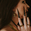 Gold Lover’s Remnant Heavy Tooth Earrings