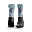 Reformer-Pilates-Socken in Dunkelblau & Petrol mit Batikmuster