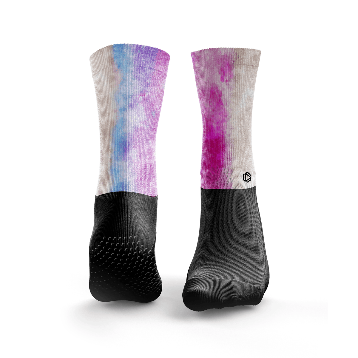 Calze per Reformer Pilates con striature arcobaleno tie-dye