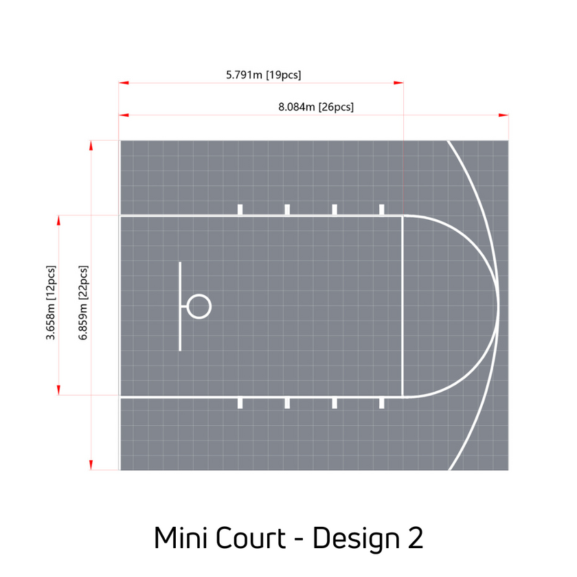 Mini Basketball Court Flooring with Court Markings | Includes Court Markings