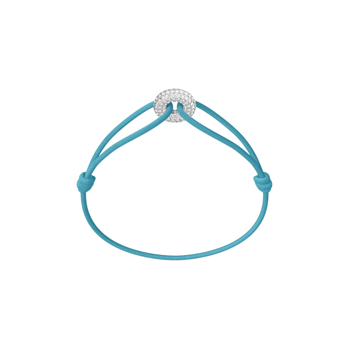 Mini Silver Soho Pavé Cord Bracelet