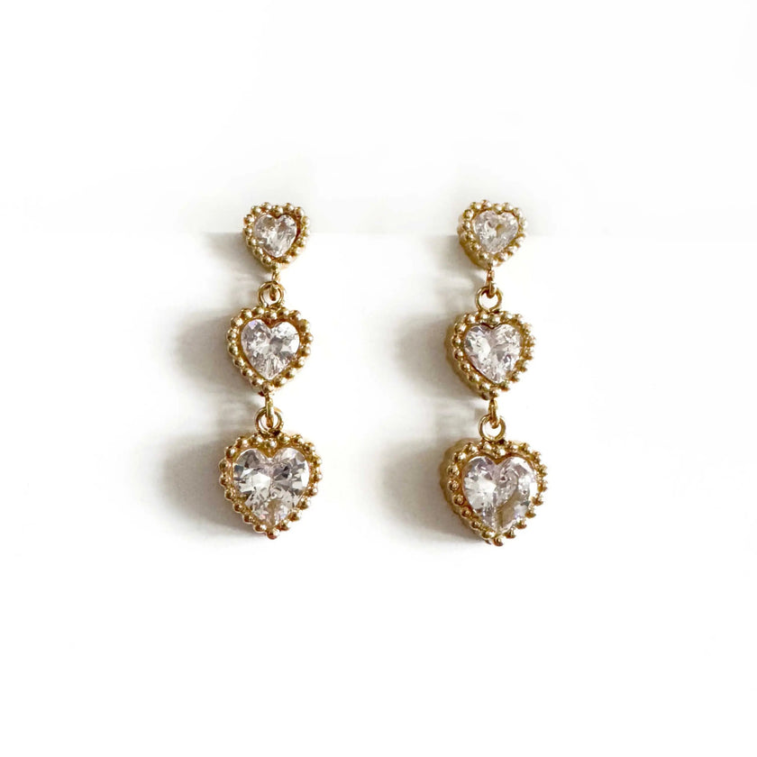 Ariana Luxe 18k Gold Plated Delicate Heart Earrings