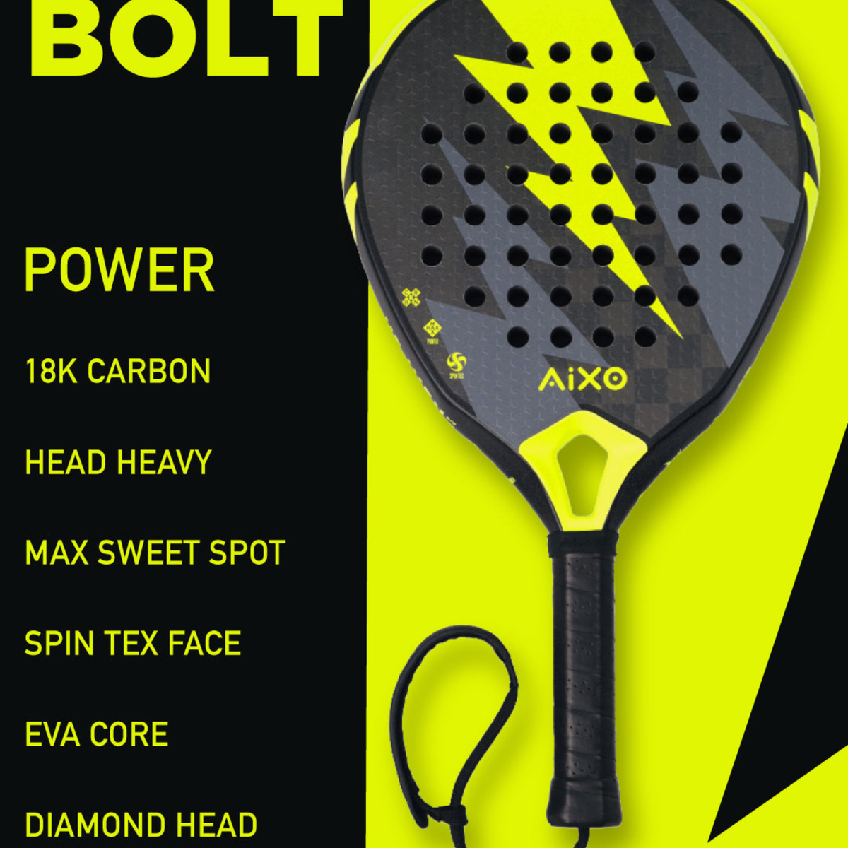 Aixo Insane Bolt Padelbat 18k Carbon RL-B12