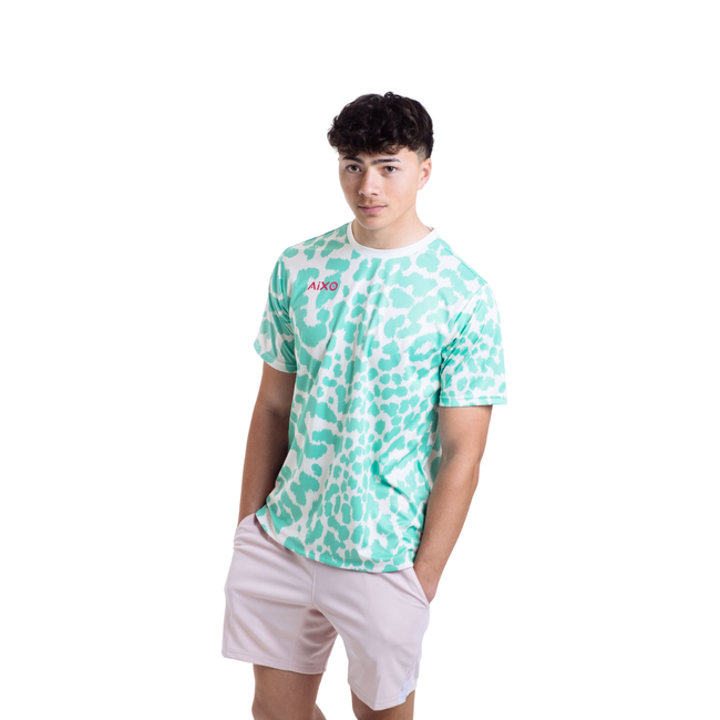 Camiseta de hombre Aixo Leopard color marfil