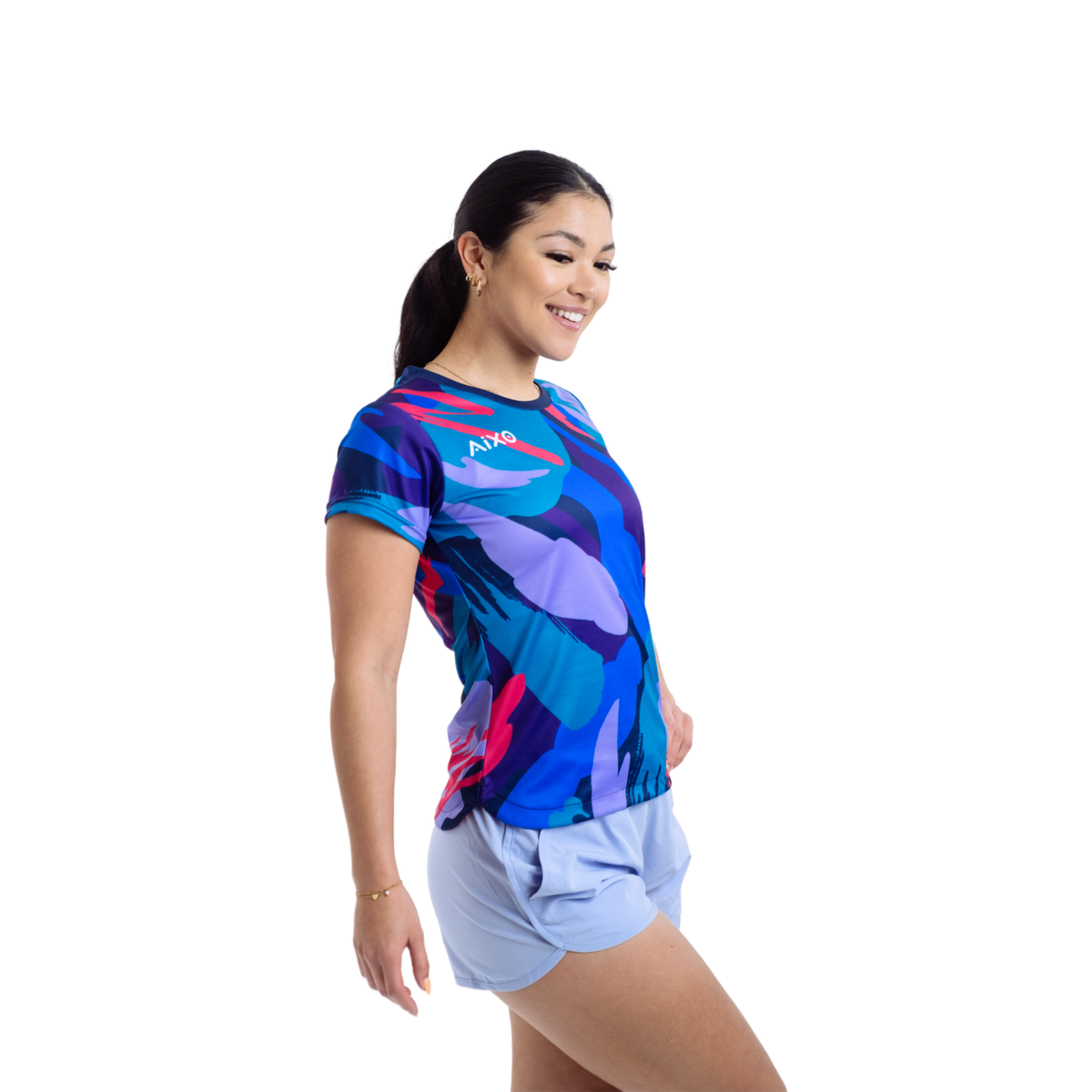 Camiseta abstracta Aixo de mujer (multicolor oscuro)
