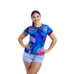 Camiseta abstracta Aixo de mujer (multicolor oscuro)
