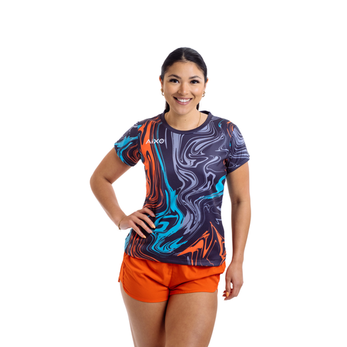 Aixo Chrome Womens T Shirt Graphite