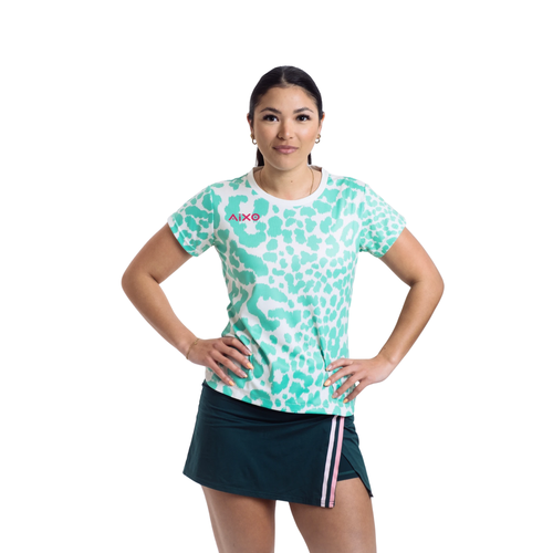 Aixo Leopard Womens T Shirt Ivory