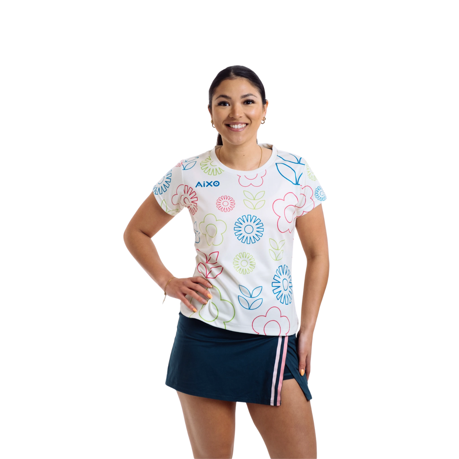 Aixo Spring T Shirt Women Navy