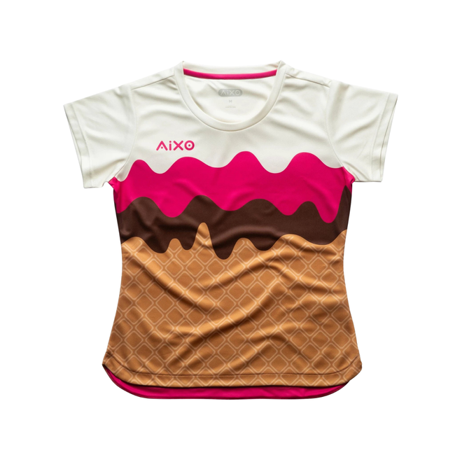 Camiseta Aixo Sundae para mujer, vainilla, frambuesa, chocolate