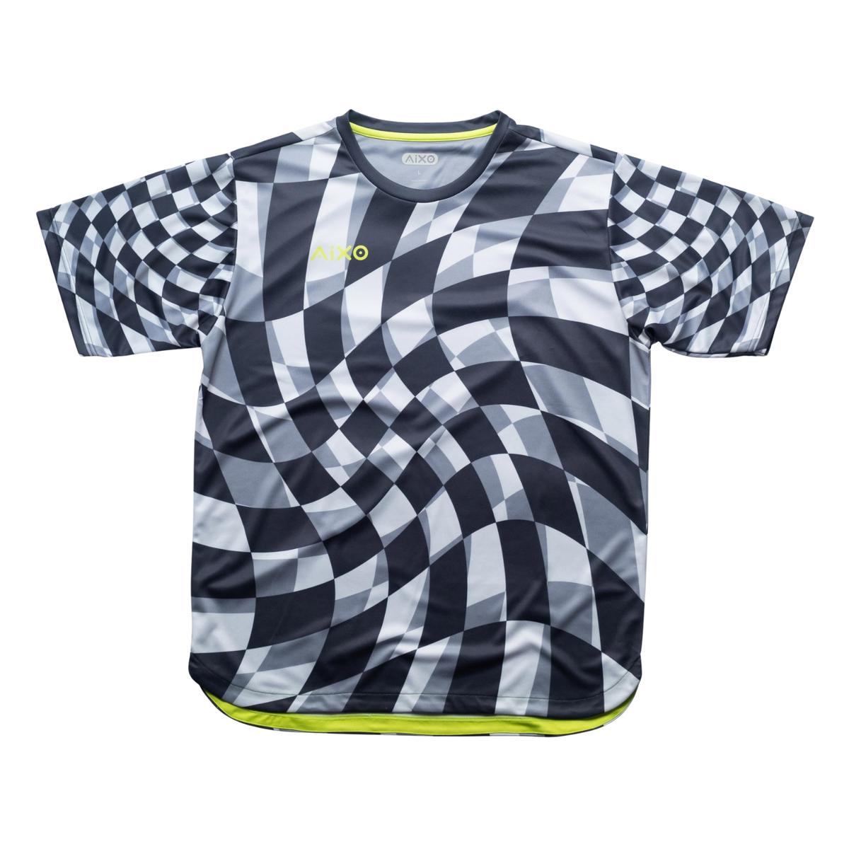 Camiseta a cuadros Aixo Checker para hombre, color lima