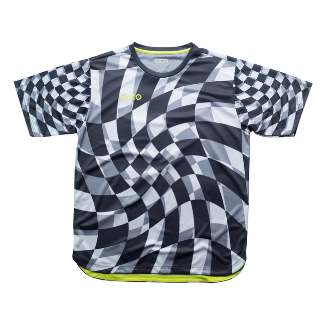 Camiseta a cuadros gris Aixo Checker para hombre