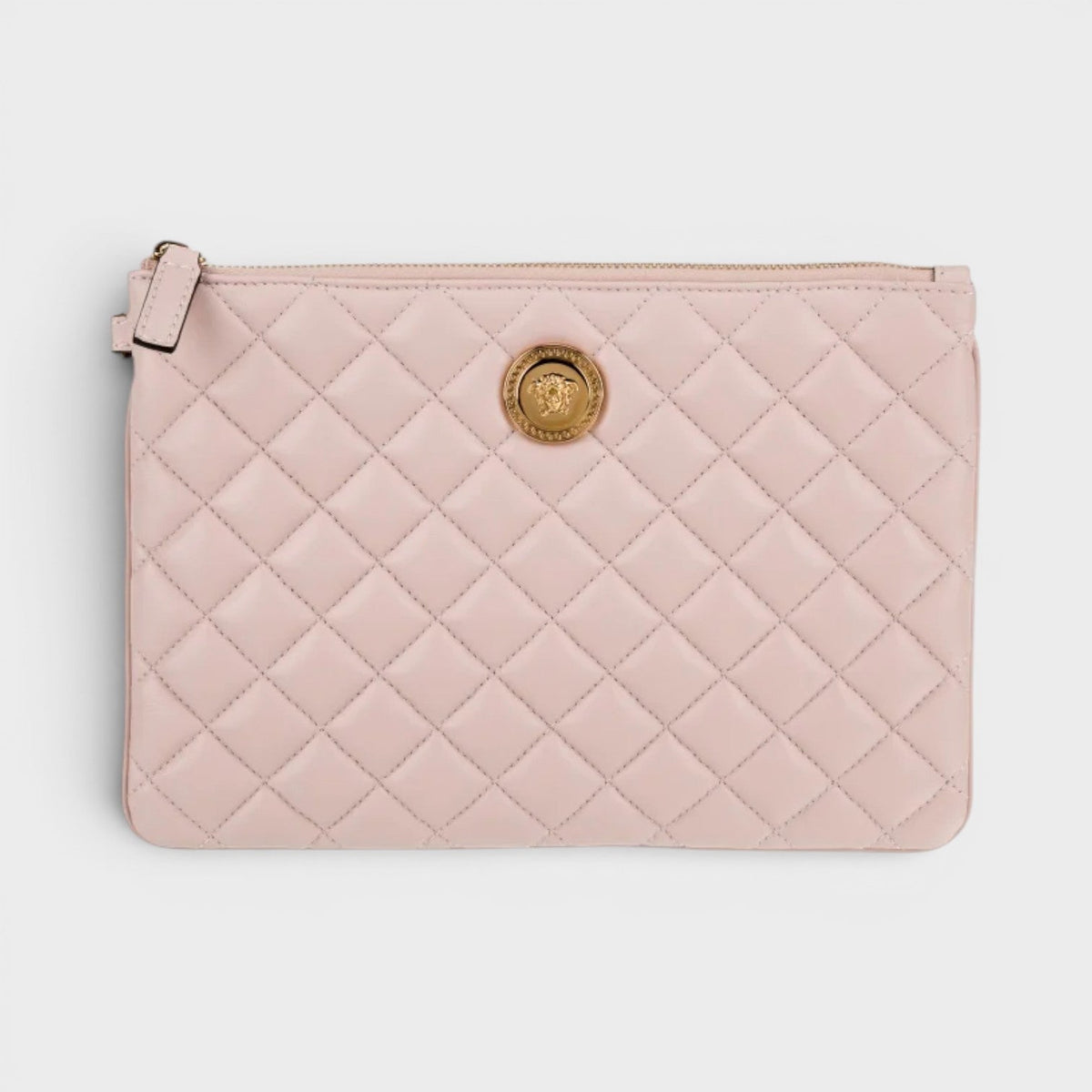 Logo Medusa Quilted Pouch Soft Pink Gold