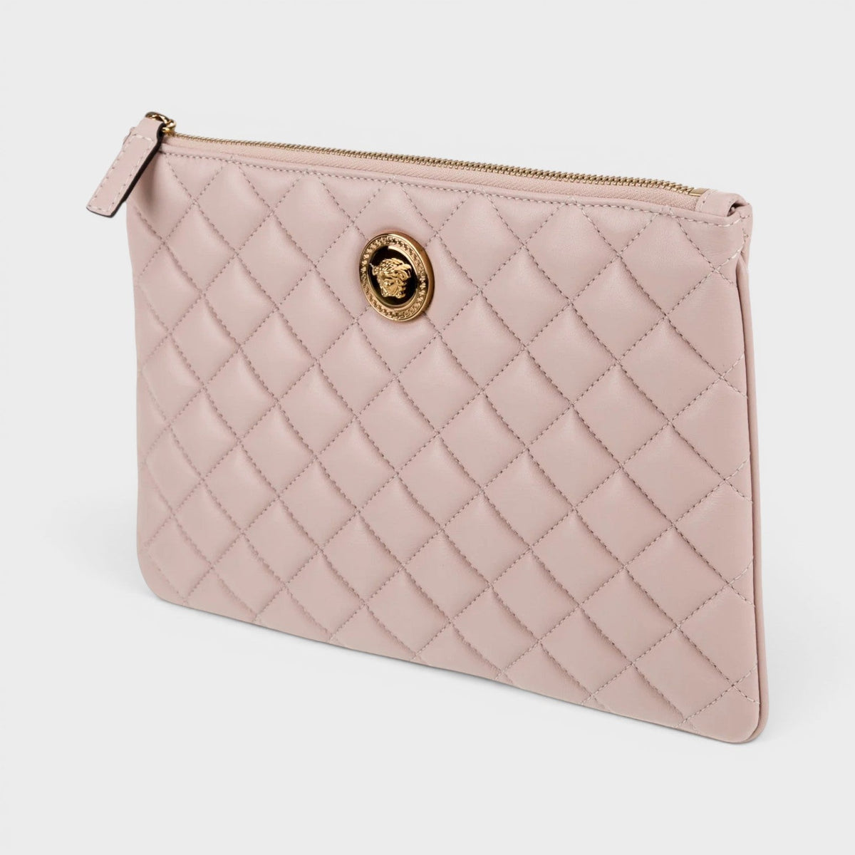 Logo Medusa Quilted Pouch Soft Pink Gold