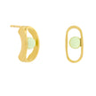Boucles d'oreilles clous en or, chrysoprase verte citron