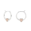 Silber Pink Opal Herz Creolen