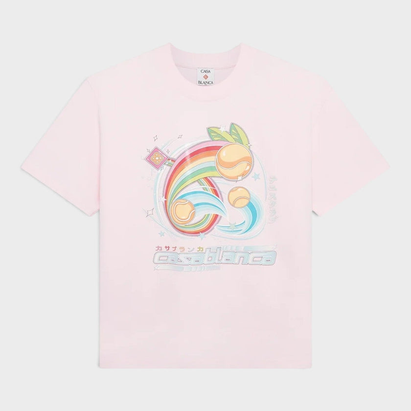 Manga Tennis Ball Printed T-Shirt Pale Pink