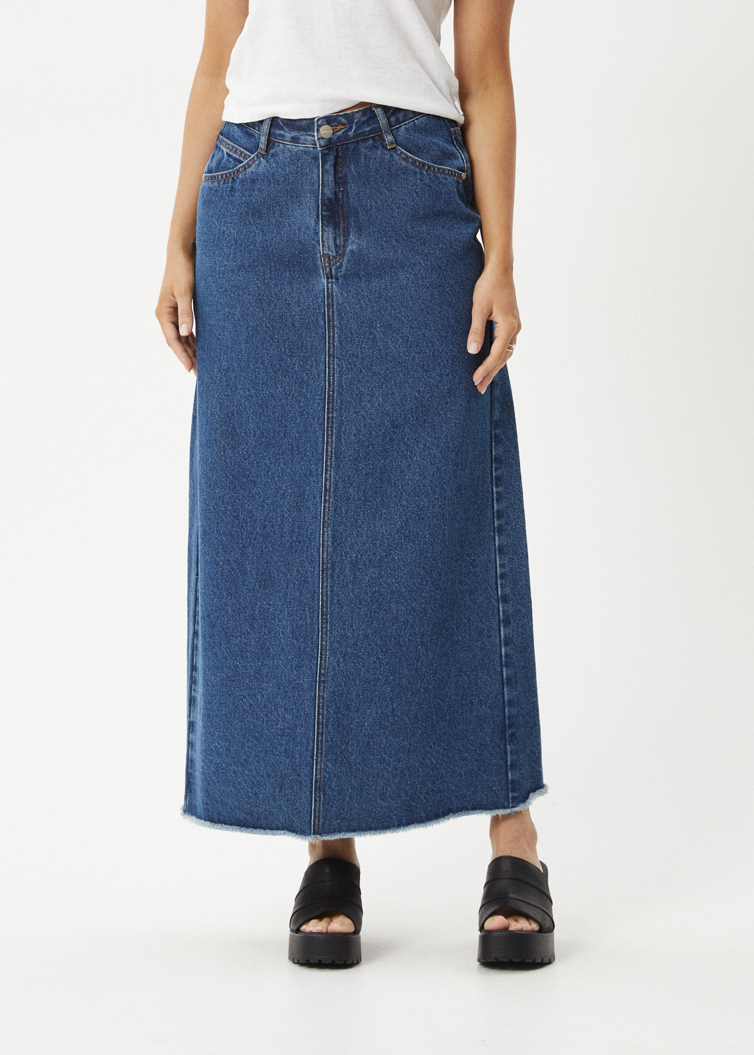 Afends Chichi- Denim Midi Skirt