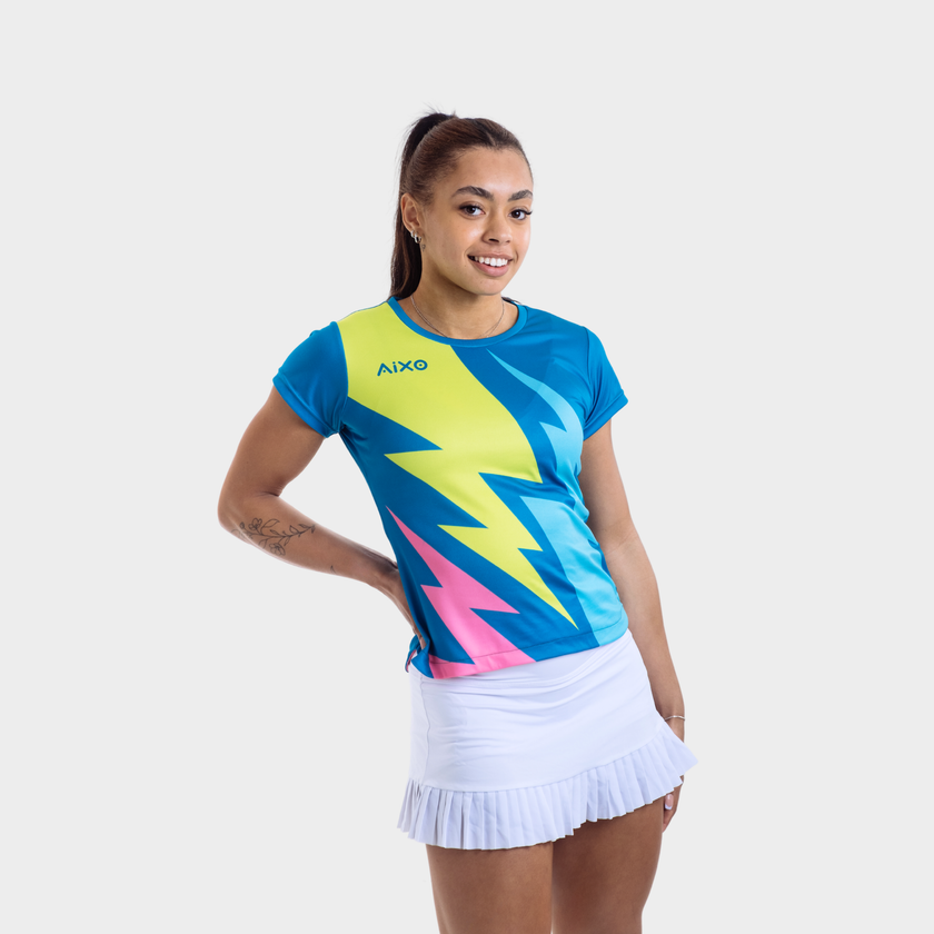 Camiseta Aixo Bolt para mujer, color cerceta