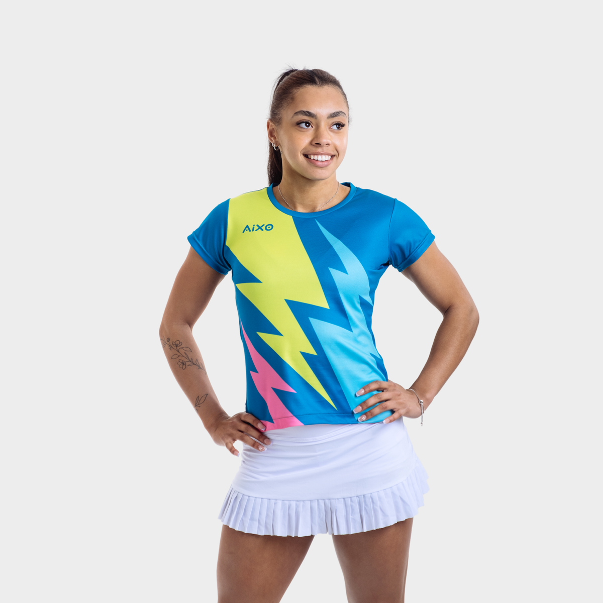 Camiseta Aixo Bolt para mujer, color cerceta