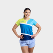Aixo Court damestop in groenblauw