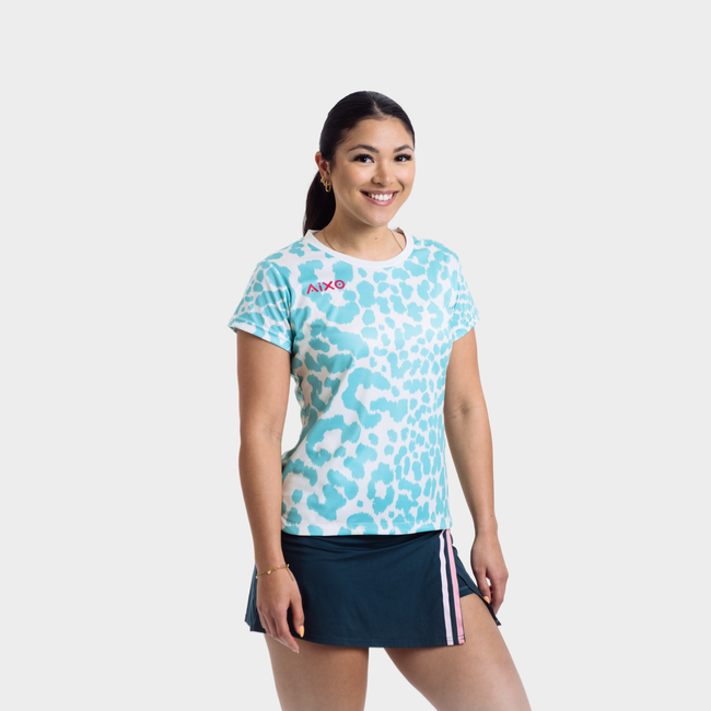 Aixo Leopard Womens Top Ivory