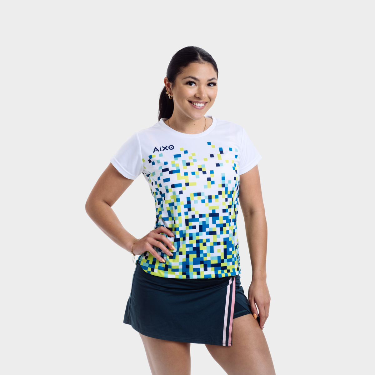 Aixo Pixel Womens Top Green