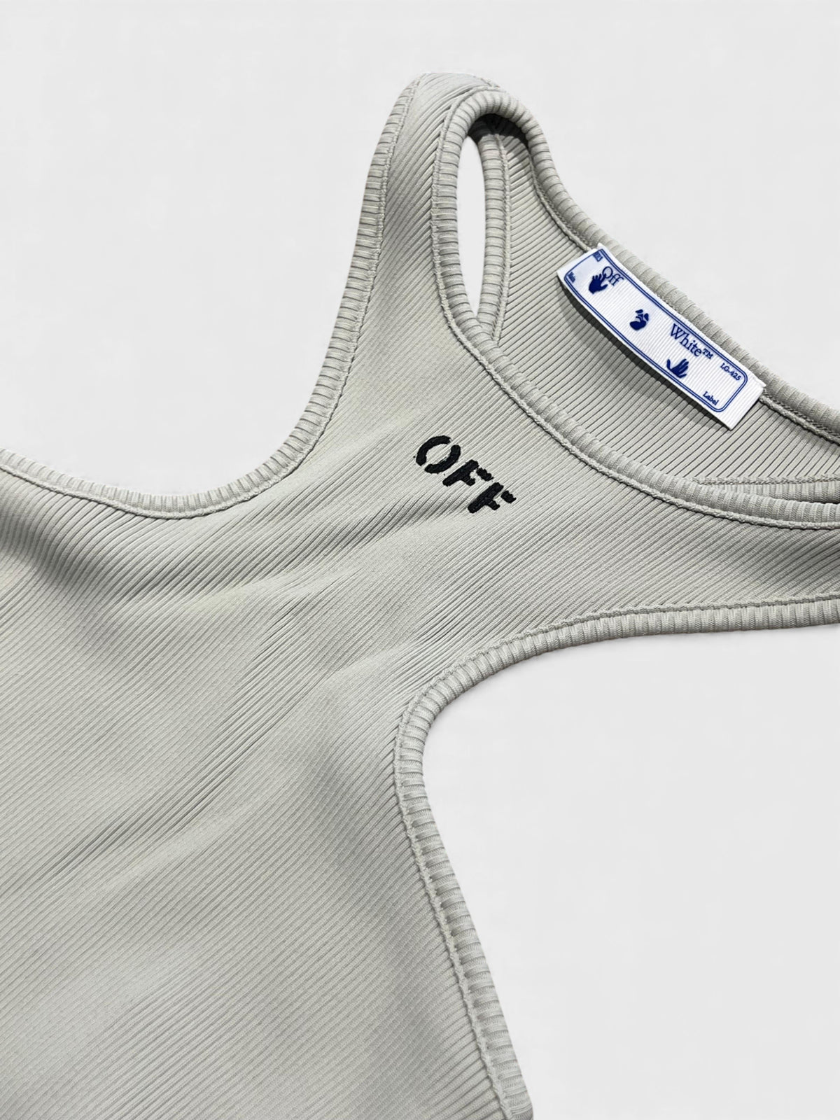 Basic Lux Rib Rowing Top Light Grey