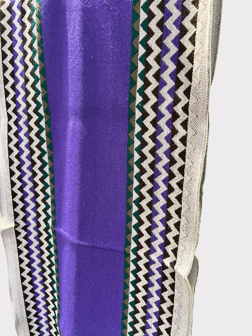Missoni ZigZag Logo Scarf Grey Purple