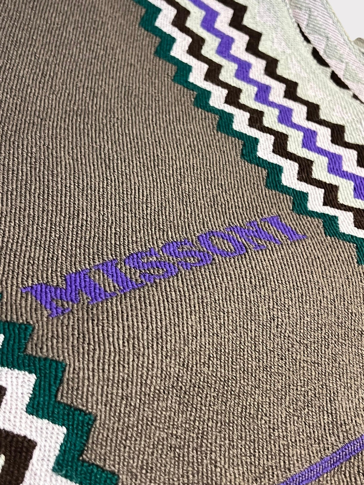 Missoni ZigZag Logo Scarf Grey Purple