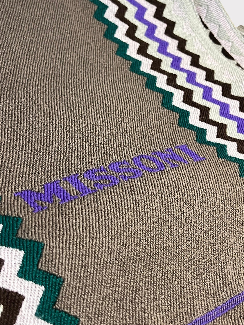 Missoni ZigZag Logo Scarf Grey Purple