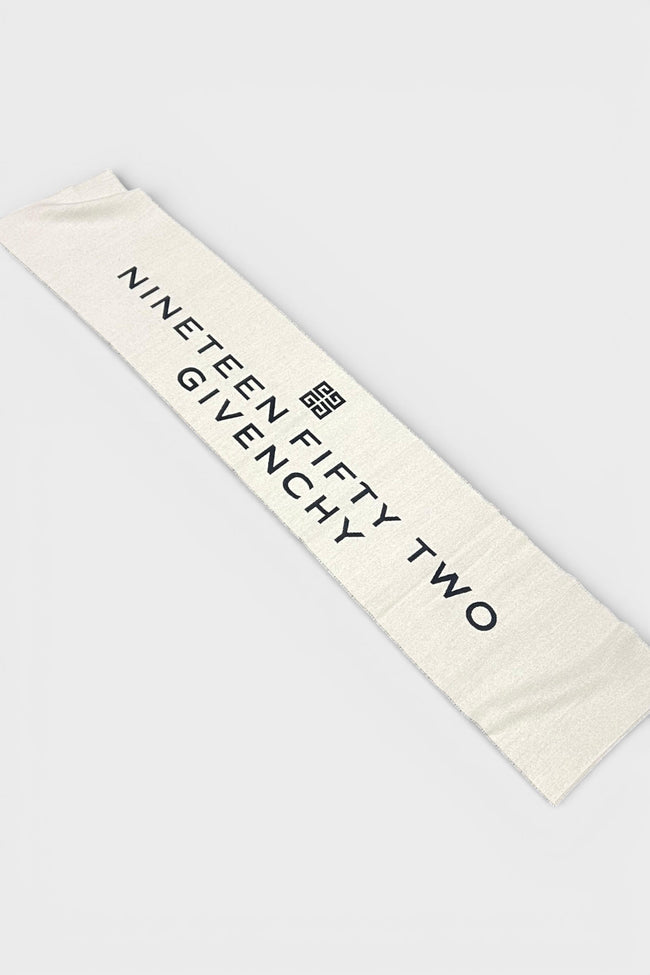 Givenchy Date Logo Print Wool Scarf Grey