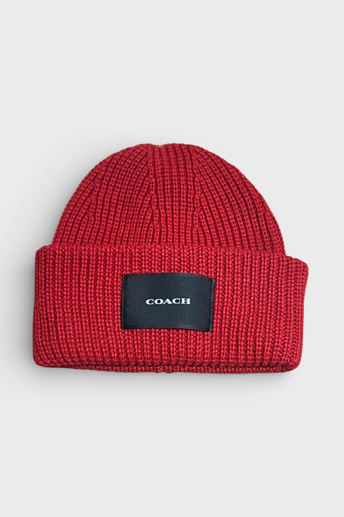 Coach Woven Patch Beanie Cherry Red