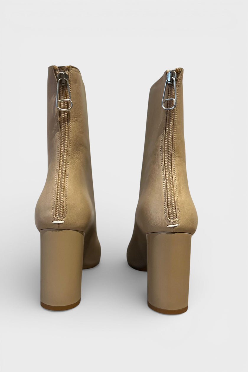 Maison Margiela Cutout Heel Ankle Booties Tan
