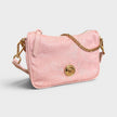 Hobo Medusa Logo Floral Shoulder Bag Pink