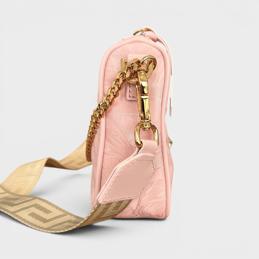 Hobo Medusa Logo Floral Shoulder Bag Pink