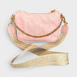 Hobo Medusa Logo Floral Shoulder Bag Pink