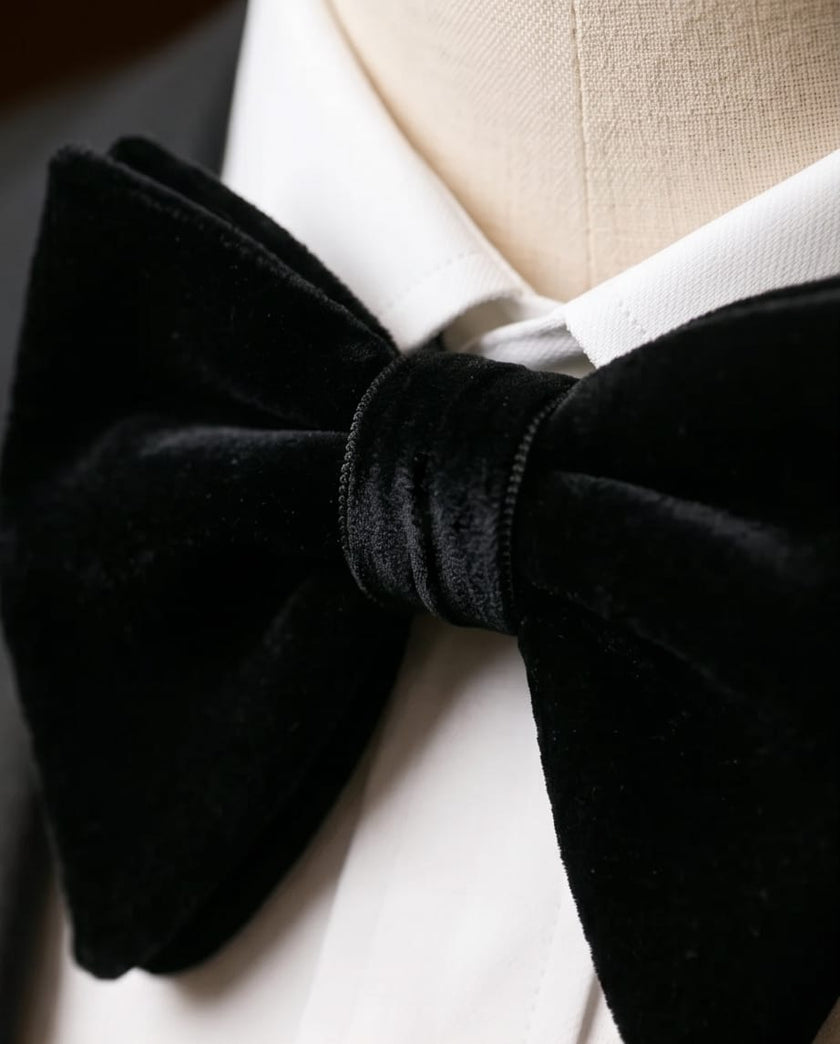 Classic Black Velvet Tuxedo Bow Tie