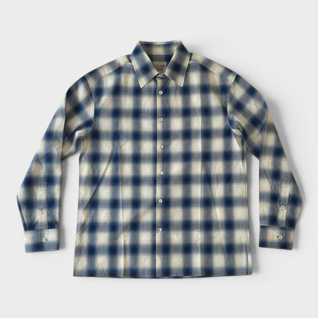 Marley flannel ternet bomuldsskjorte blå multi