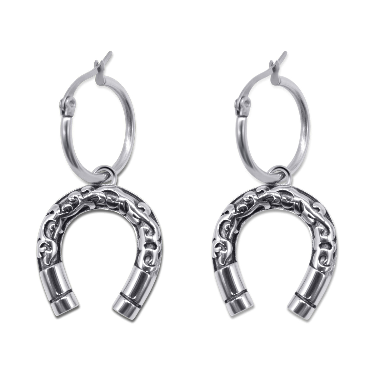 Lucky Charm Horseshoe Hoop Earrings